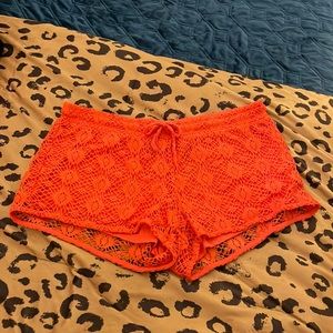Xhilaration Coral Crochet Lounge Shorts
